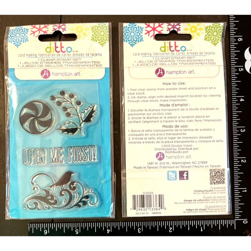 Ditto by Hampton Art Clear Stamp Set Holidays SC0509